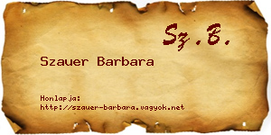 Szauer Barbara névjegykártya